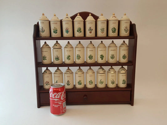 Vintage 1992 Lenox Spice Garden spice rack with spice jars